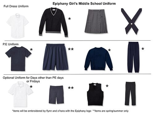Girl's Middle School Uniform